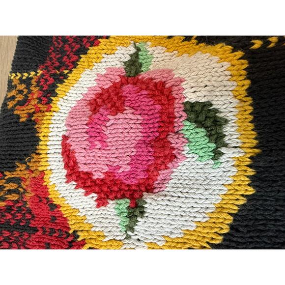 Vintage Grandma Cottage Core Plaid Floral Valentine Sweater Gucci Vibes - Picture 6 of 10